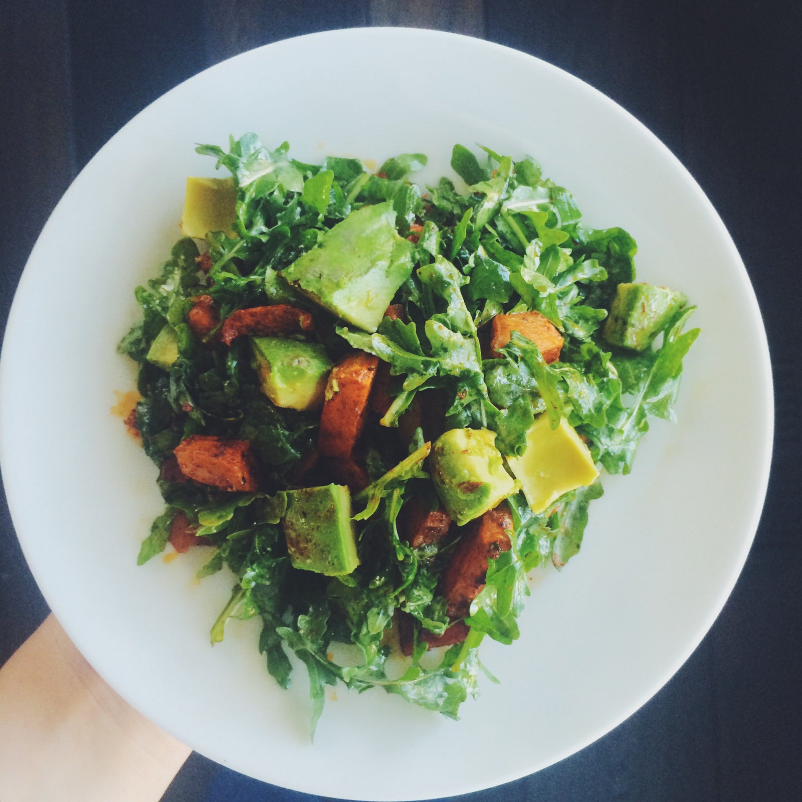 Roasted Sweet Potato and Arugula Salad (Recipe)
